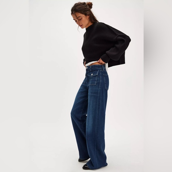NWT Citizens of Humanity Raven Patch Pocket Wide Leg Jeans Regency Free People
